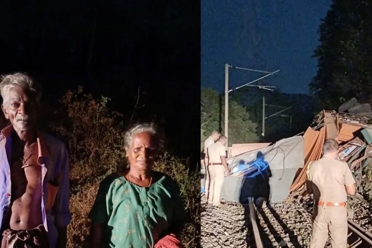 Rail Accident: అర్ధరాత్రి రైల్వే ట్రాక్పై ట్రక్ బోల్తా.. ఘోర ప్రమాదాన్ని తప్పించిన వృద్ధ దంపతులు